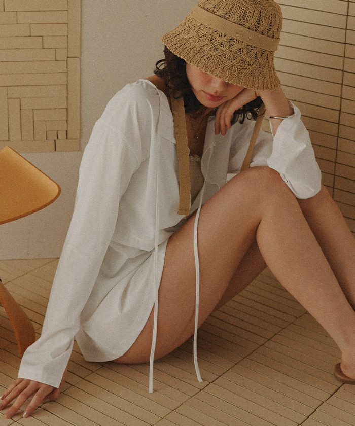 前後2wayペプラムデザイントップス/ラッシュガード【メール便可／90