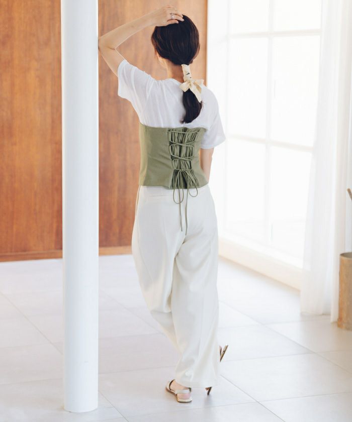 バックレースアップキャミソール/ビスチェ【メール便可／100】 | titivate