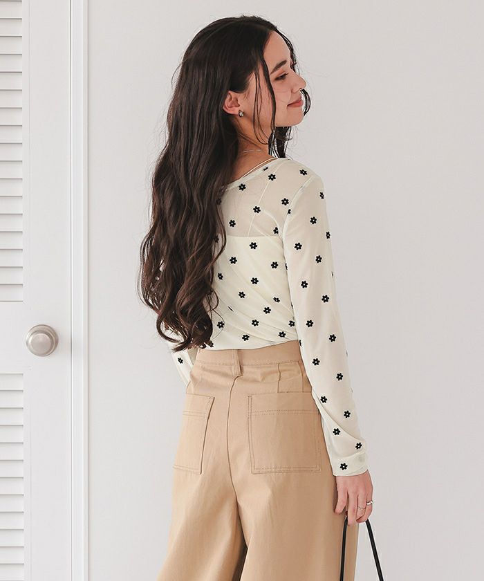 シアーフラワーフロッキートップス【メール便可／35】 | titivate