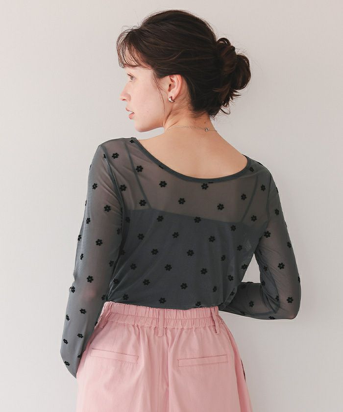 シアーフラワーフロッキートップス【メール便可／35】 | titivate