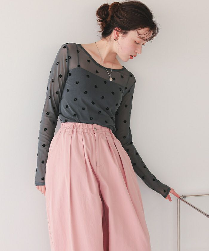 シアーフラワーフロッキートップス【メール便可／35】 | titivate