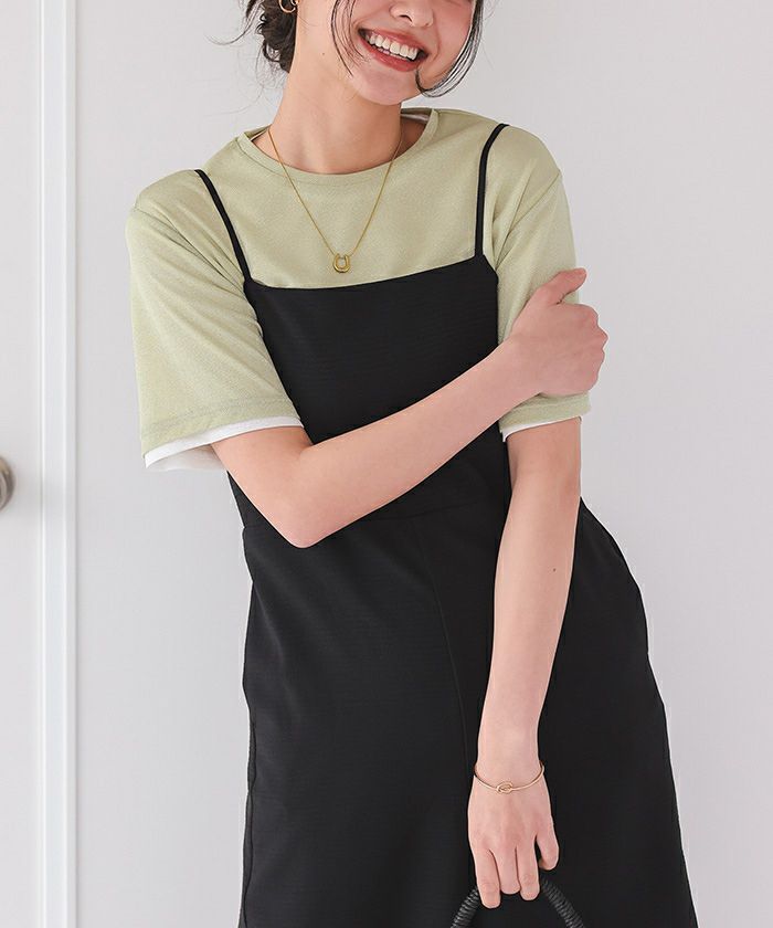 ハーフスリーブシアーカットソートップス【メール便可／50】 | titivate