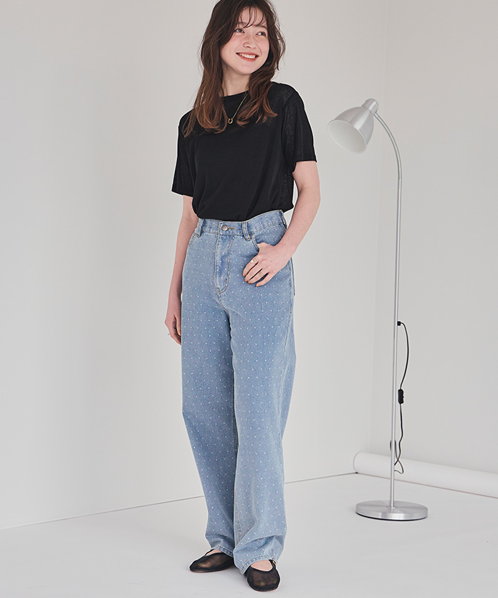 ハーフスリーブシアーカットソートップス【メール便可／50】 | titivate