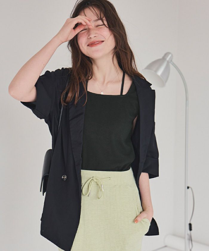 前後2wayデザインリブタンクトップ【メール便可／70】 | titivate