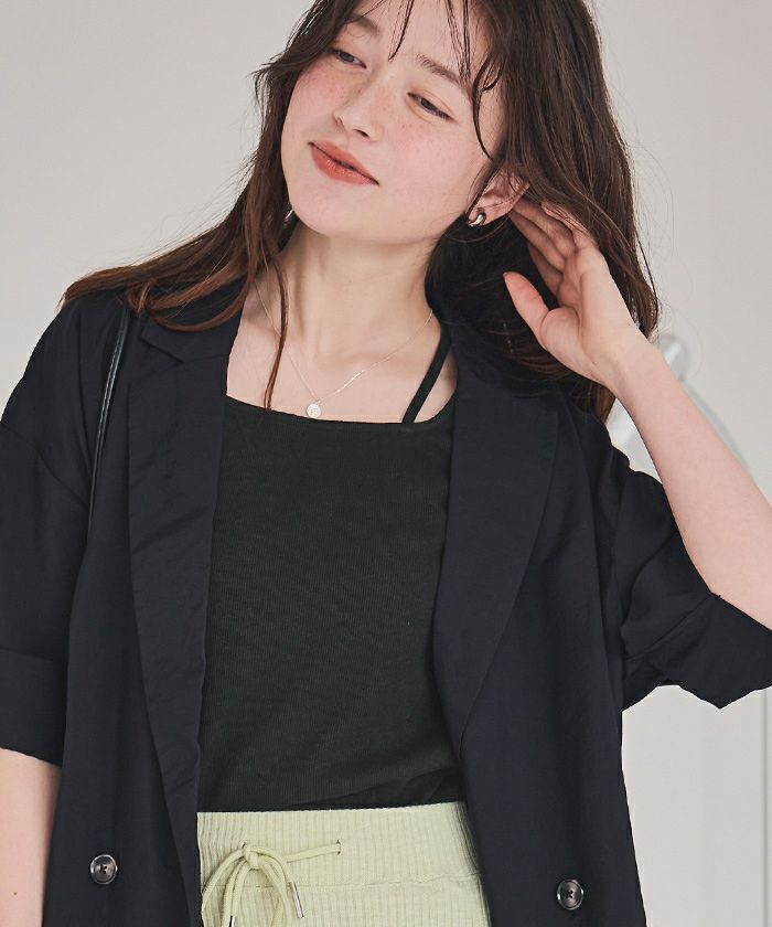 前後2wayデザインリブタンクトップ【メール便可／70】 | titivate