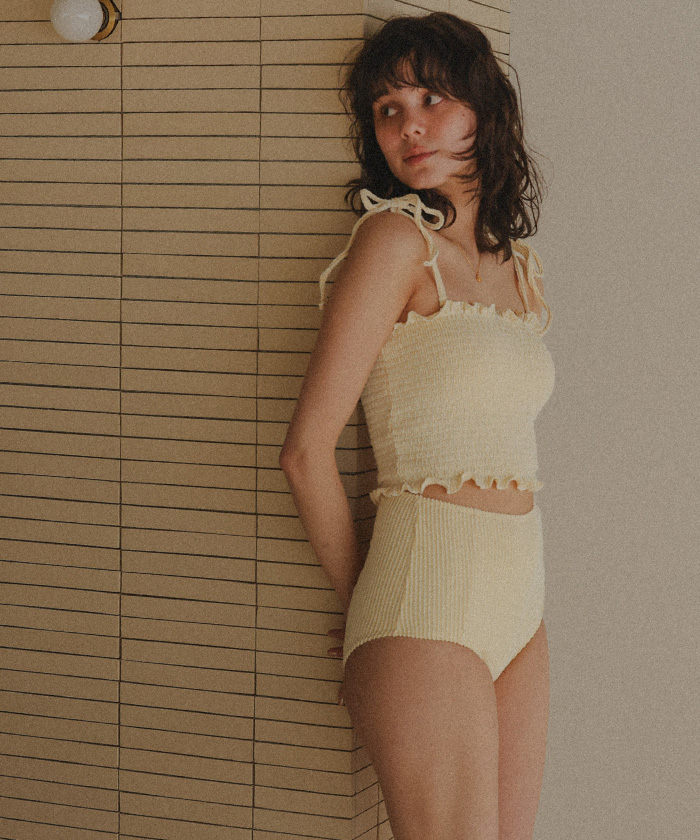 シャーリングフリルビキニ/水着【メール便可／100】 | titivate