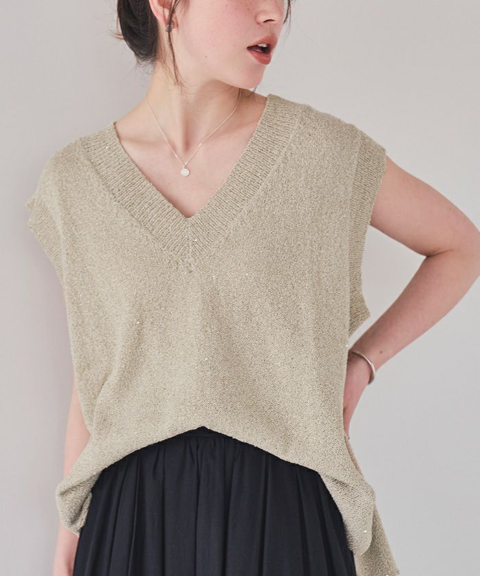 スパンコールニットベスト | titivate