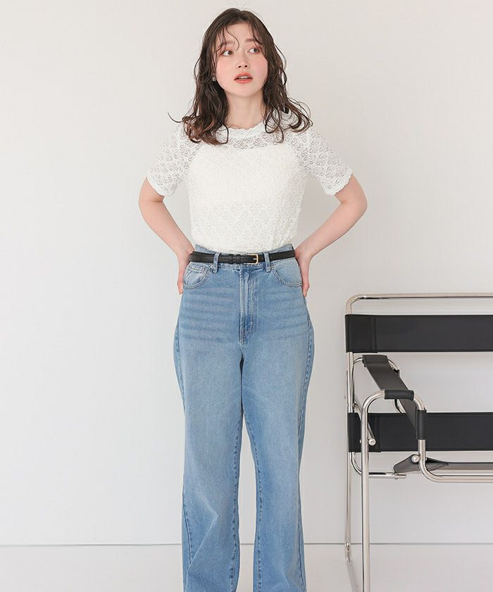 トップス stella88 ハーフスリーブレーストップス【メール便可／90】 | titivate