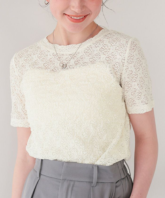 ハーフスリーブレーストップス【メール便可／90】 | titivate