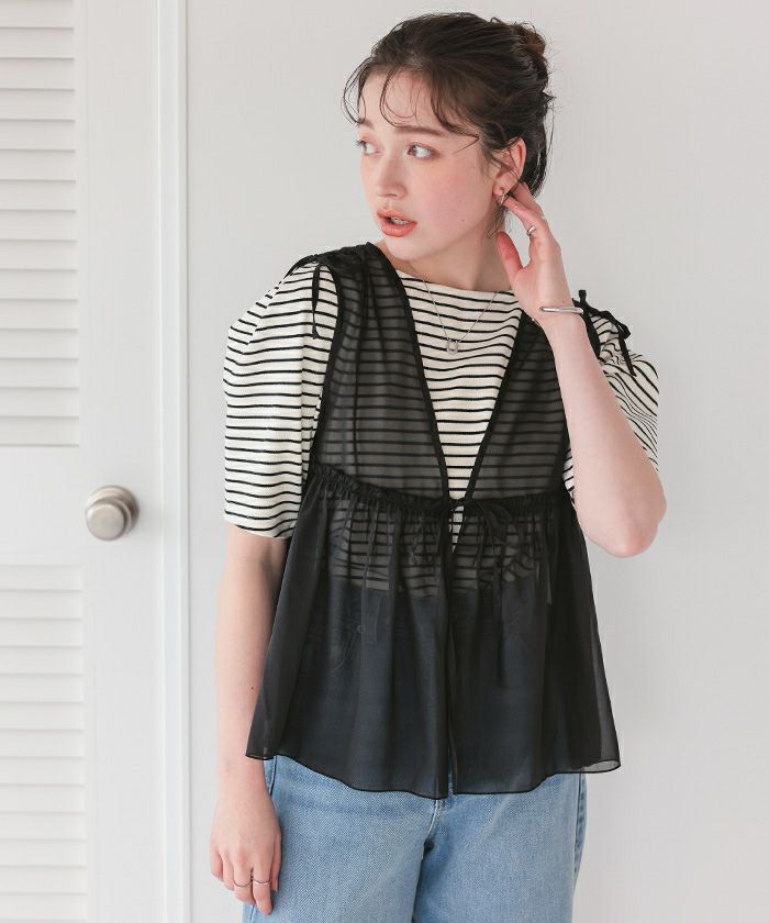 ギャザーリボンベスト【メール便可／50】 | titivate