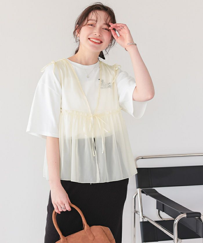 ギャザーリボンベスト【メール便可／50】 | titivate