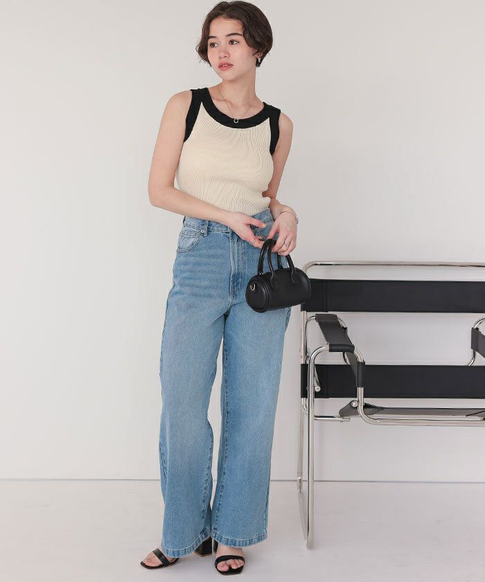 配色リブニットタンクトップ【メール便可／90】 | titivate