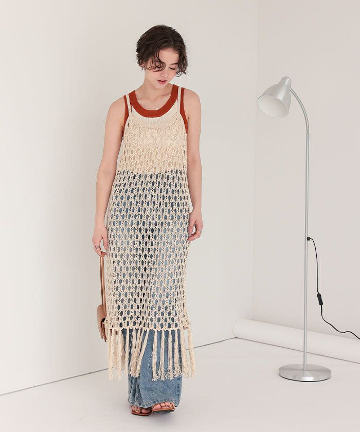 配色リブニットタンクトップ【メール便可／90】 | titivate