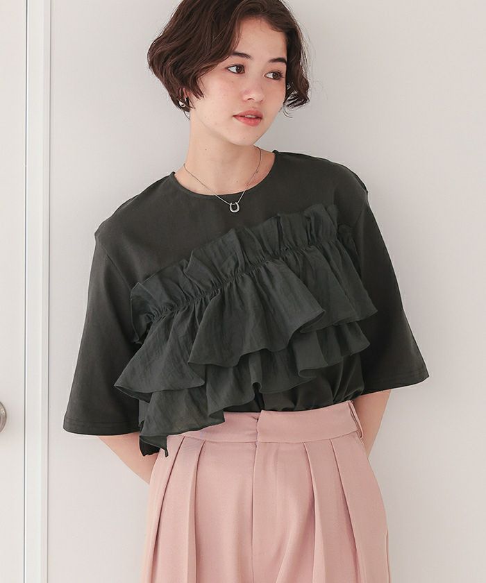 SUKALA アシンメトリーギャザー　ブラトップス ブラック　Mサイズ SUKALA アシンメトリーギャザー ブラトップス ブラック Mサイズ