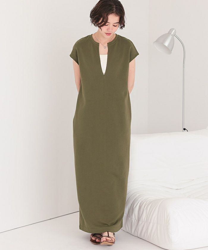 キーネックIラインスウェットワンピース | titivate