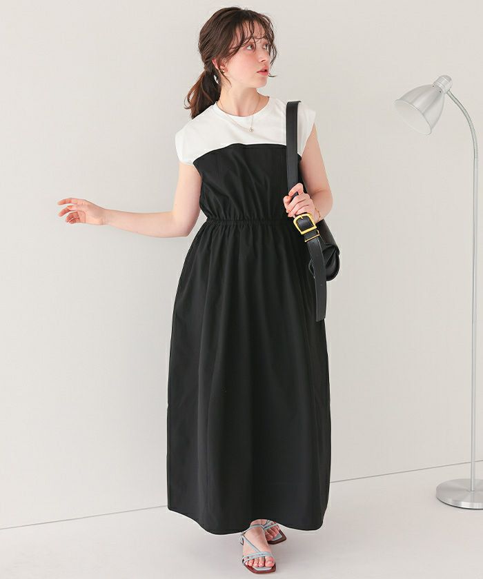 布帛ドッキング撥水加工ワンピース | titivate