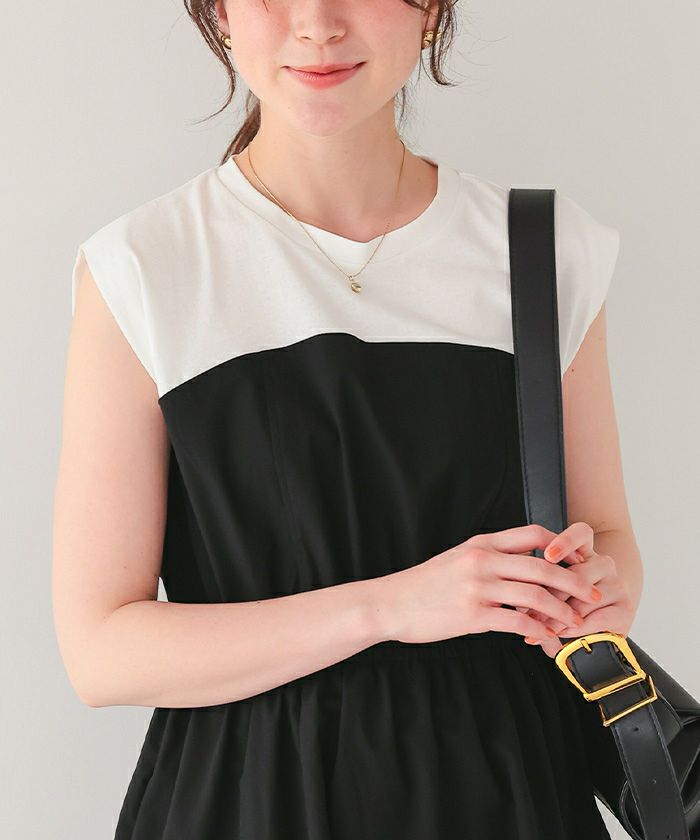 布帛ドッキング撥水加工ワンピース | titivate