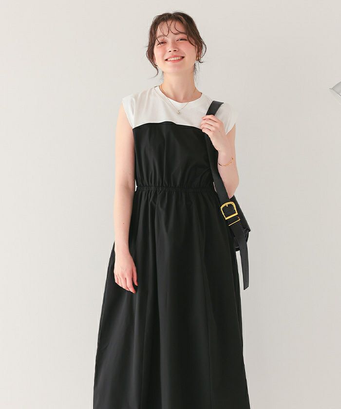 布帛ドッキング撥水加工ワンピース | titivate