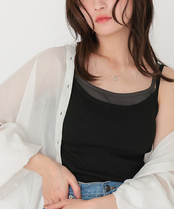 カップ付きレイヤード風キャミソール | titivate