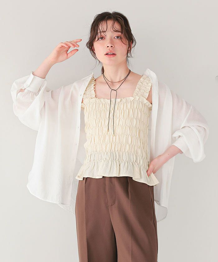 MACHATT シャーリングトップス クリーム シャーリングトップス（クリーム） | MACHATT ONLINE STORE