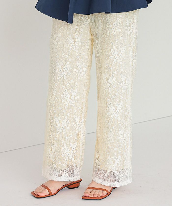 花柄レースイージーパンツ | titivate