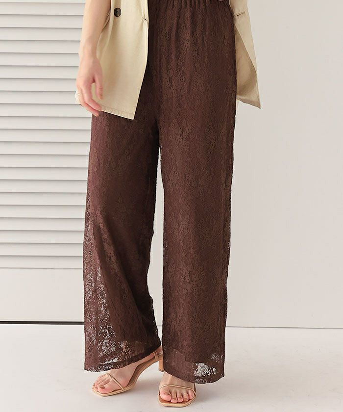 現行♡エストネーション 花柄レースオールインワン ストレッチ素材 ワイドパンツ 現行♡エストネーション 花柄レースオールインワン ストレッチ素材