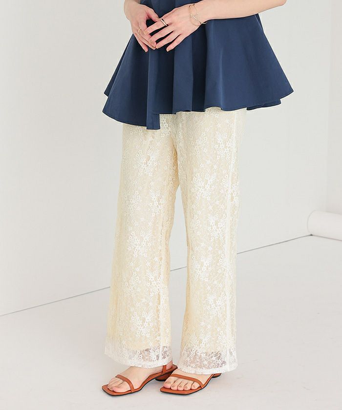 花柄レースイージーパンツ | titivate