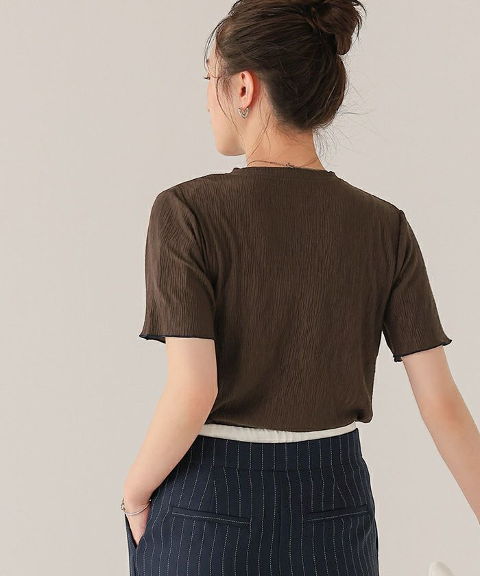 プリーツ配色ビスチェ風プルオーバー【メール便可／100】 | titivate