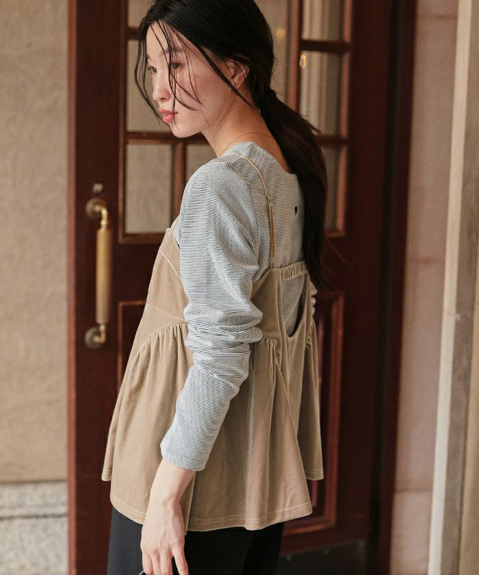 ベロアペプラムビスチェ【メール便可／100】 | titivate