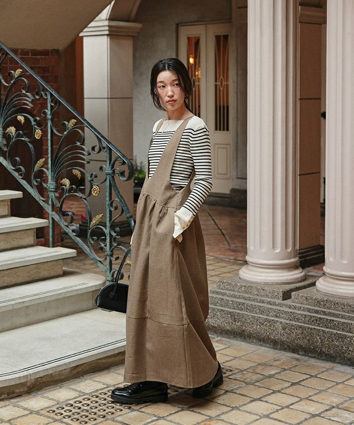 Uネックコクーンシルエットジャンパースカート | titivate