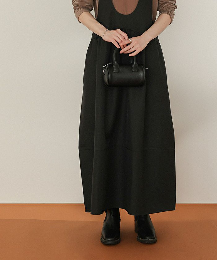 Uネックコクーンシルエットジャンパースカート | titivate