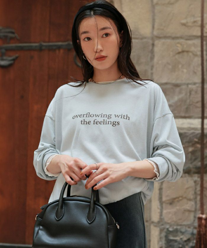 文字プリントシアーロングTシャツ | titivate 文字プリントシアーロングTシャツ | titivate
