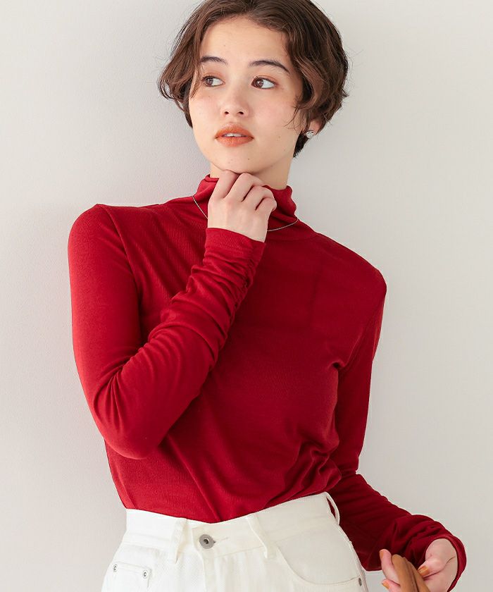 着心地抜群シアーハイネックトップス | titivate