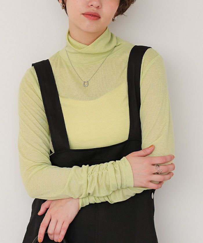 着心地抜群シアーハイネックトップス | titivate