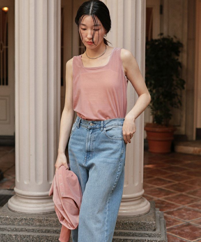 前後2wayシアーベロアタンクトップ | titivate