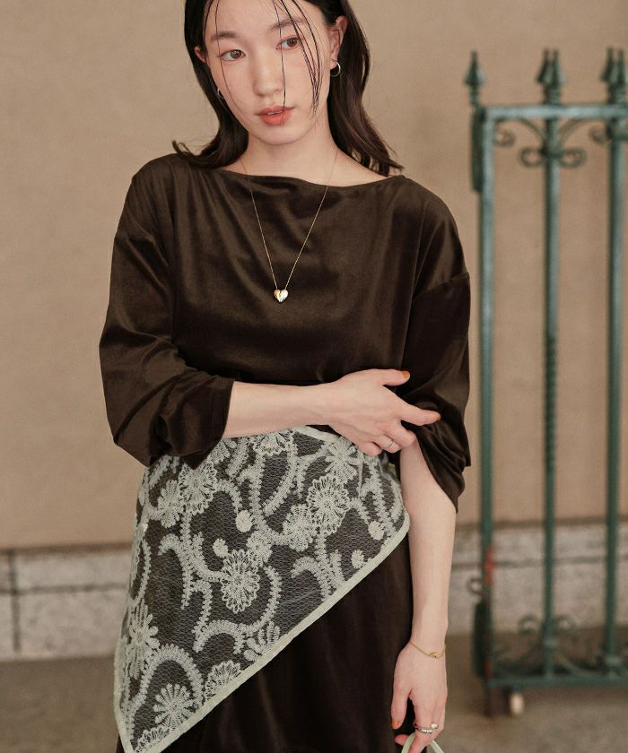 シアーベロアオーバーサイズロングTシャツ | titivate