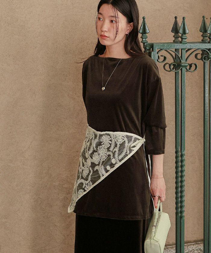 シアーベロアオーバーサイズロングTシャツ | titivate