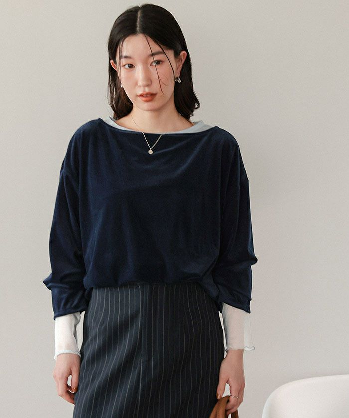 シアーベロアオーバーサイズロングTシャツ | titivate