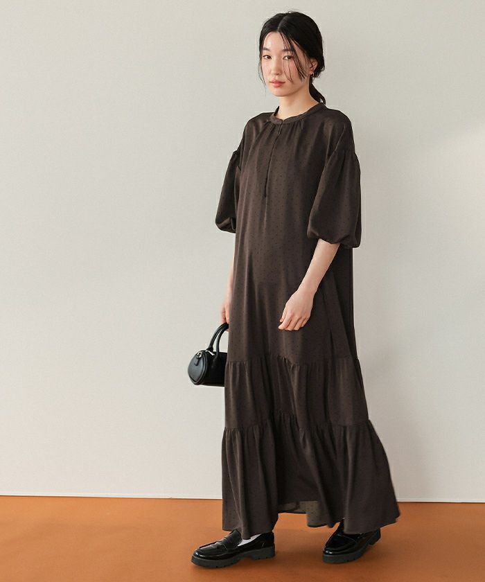 美品✨ジャーナルスタンダード スキッパー ティアードワンピース　黒　フリーサイズ JOURNAL STANDARD（ジャーナルスタンダード）の「スキッパー