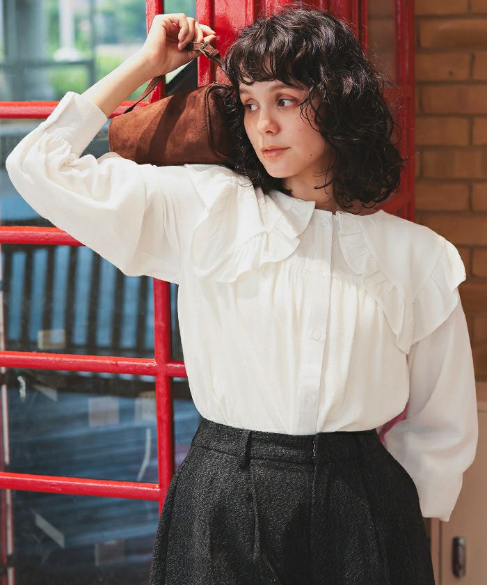 ビッグカラーフリルデザインブラウス | titivate