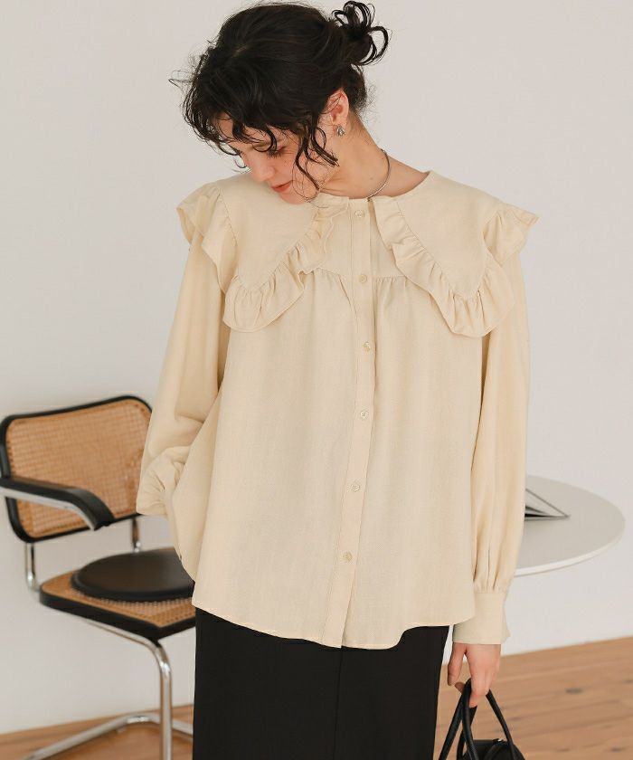 ビッグカラーフリルデザインブラウス | titivate