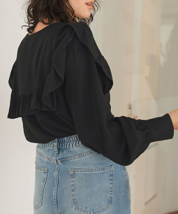 ビッグカラーフリルデザインブラウス | titivate