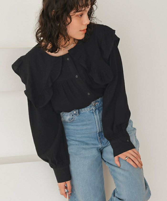 ビッグカラーフリルデザインブラウス | titivate