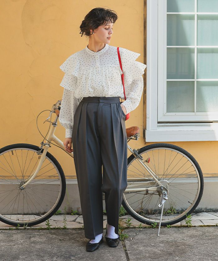 スリーブフレアデザインギャザーブラウス | titivate