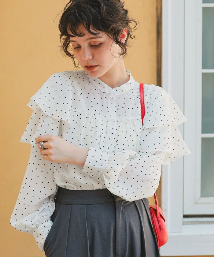 スリーブフレアデザインギャザーブラウス | titivate