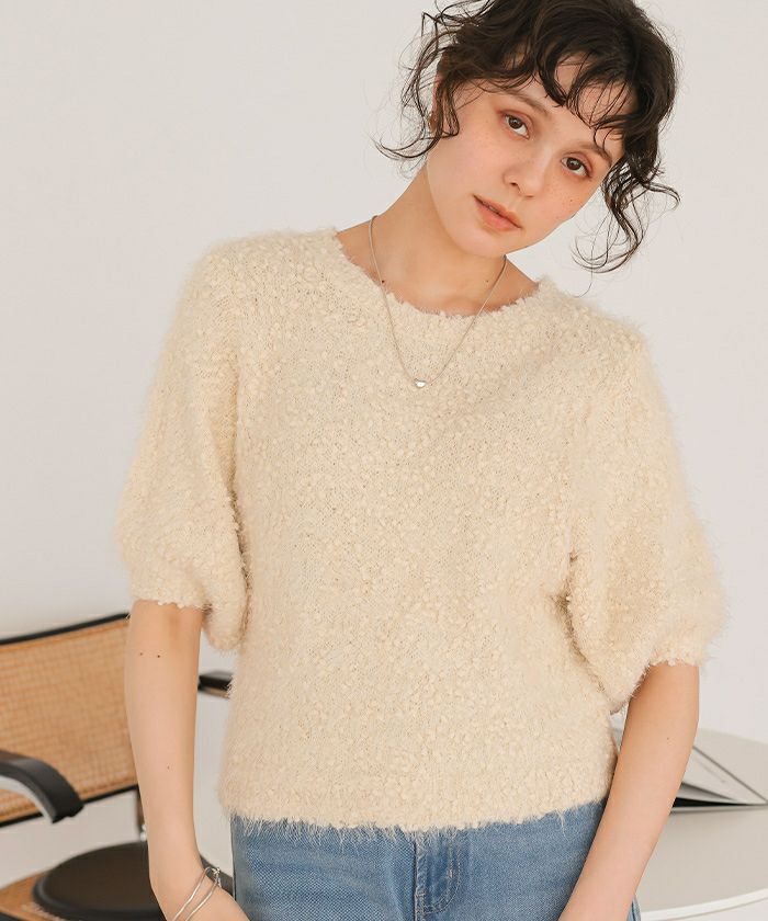 ポコポコシャギー半袖ニット | titivate