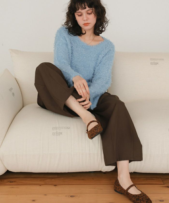 リボンヤーンクロップド丈ニット | titivate