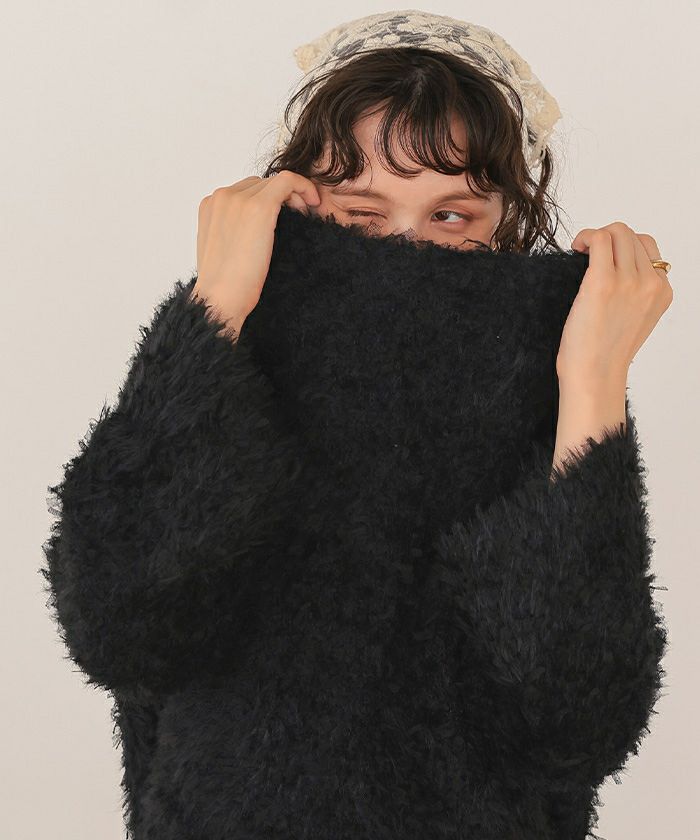 リボンヤーンクロップド丈ニット | titivate