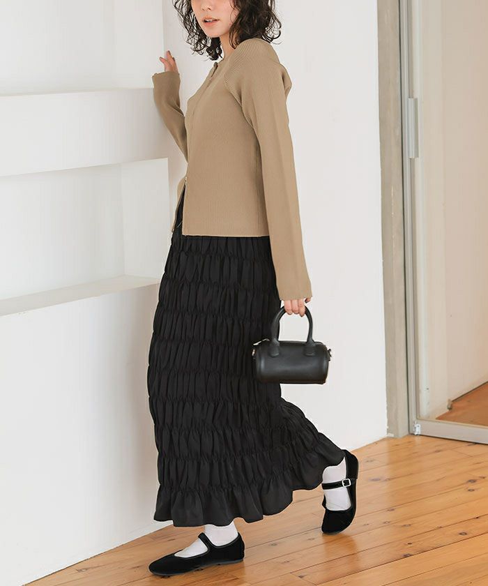 シャーリングIラインスカート | titivate