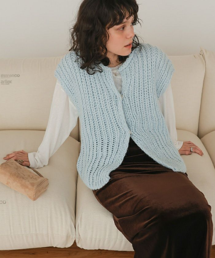 ハンドライクローゲージニットベスト | titivate